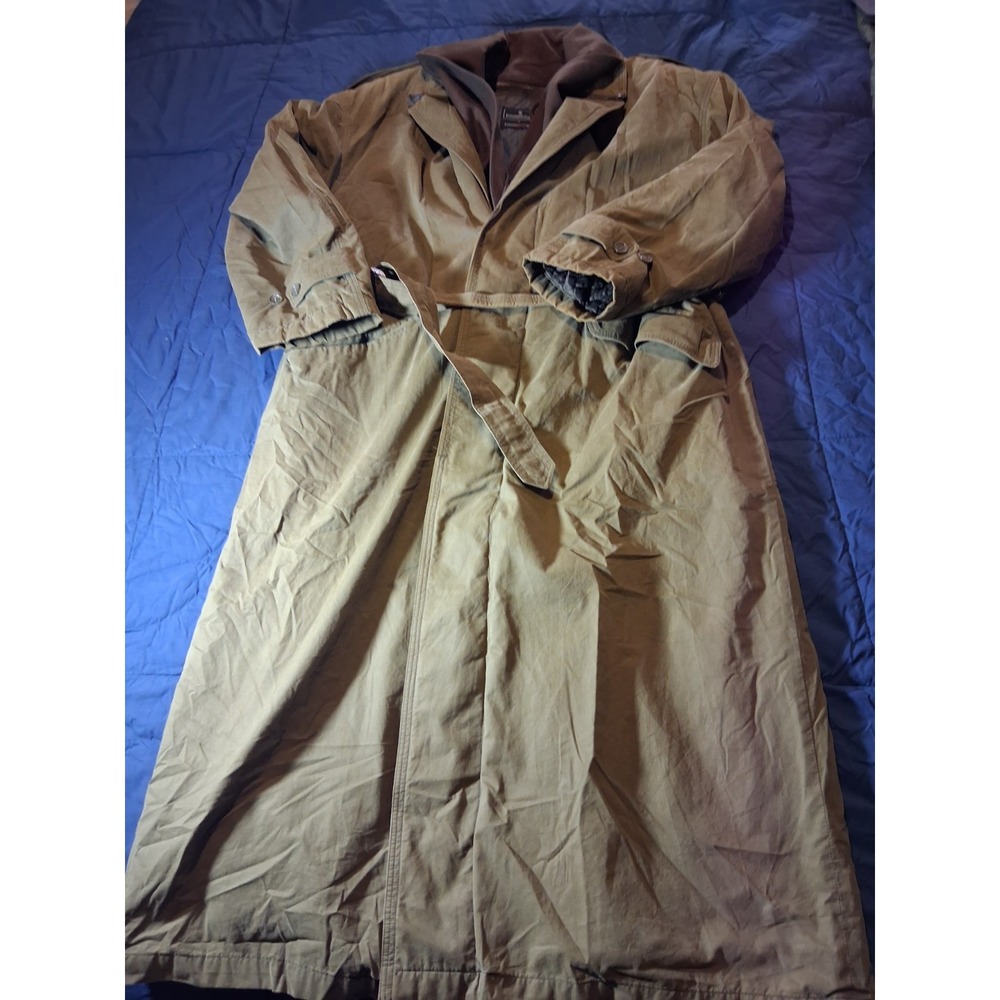 ERMENEGILDO ZEGNA Trench Coat Jacket Overcoat Men's Size 48 Italy Made Green
